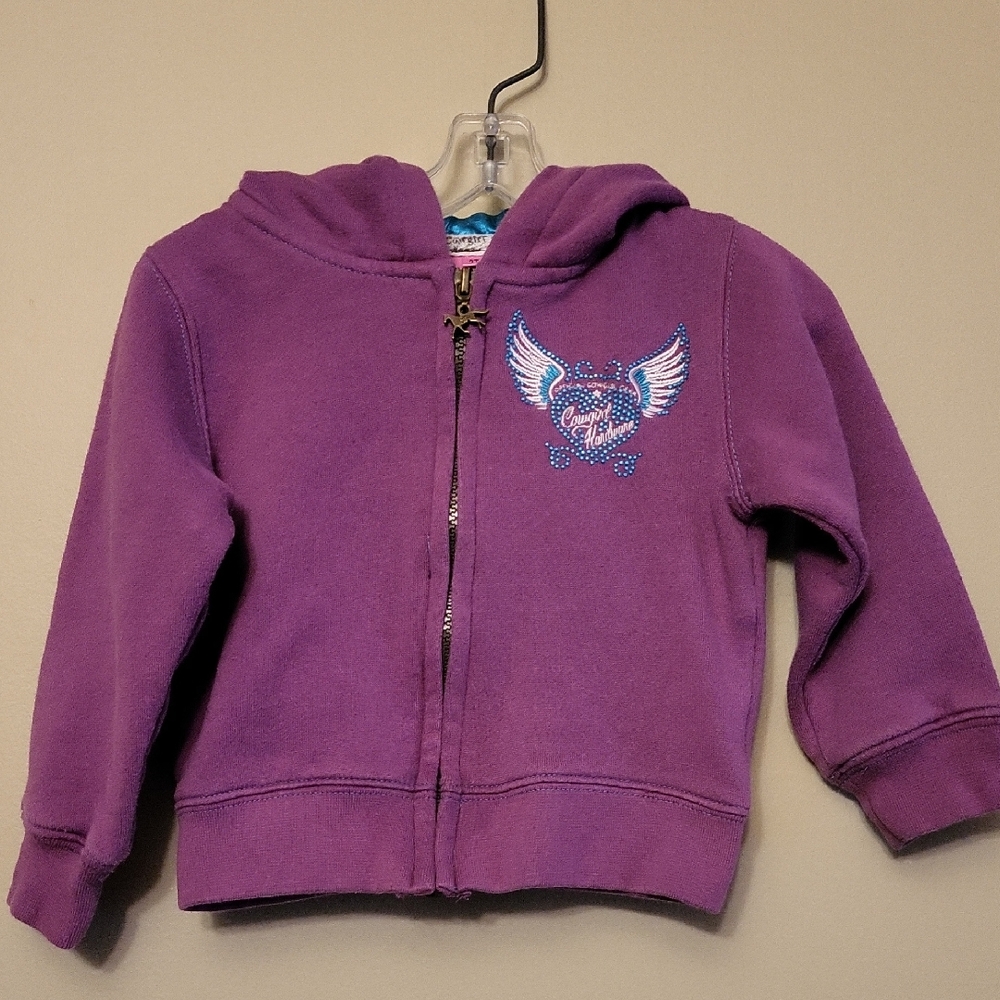 Cowgirl Hardware purple embroidered zip up hoodie